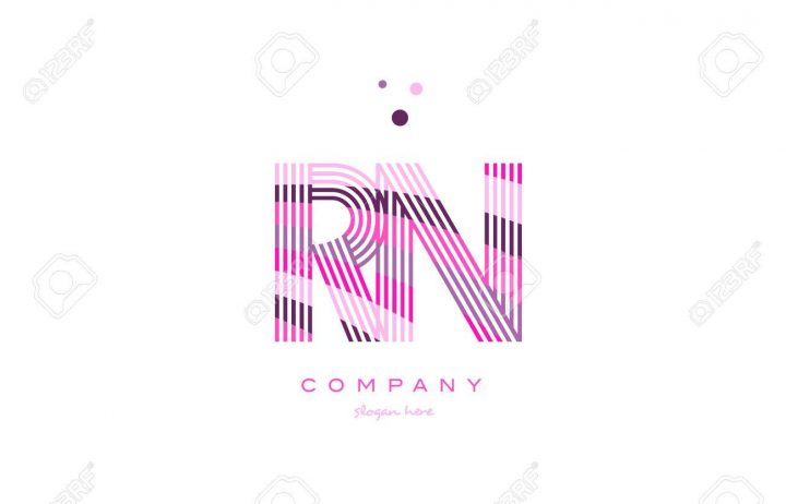 Rn Rn Lettre De L'alphabet Logo Rose Violet Police De Ligne Texte Créatif  Dots Entreprise Vecteur Icône Modèle De Conception pour Modele De Lettre Alphabet