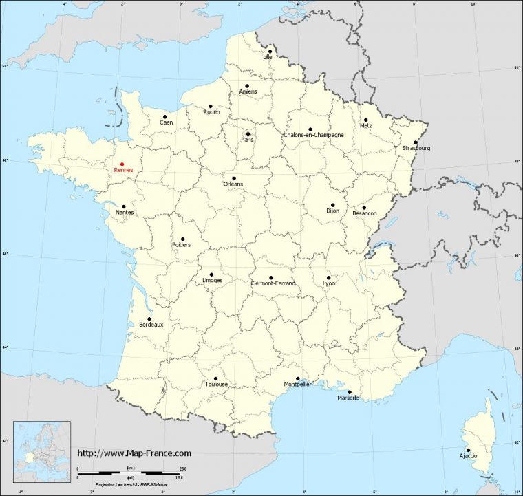 Road Map Rennes : Maps Of Rennes 35000 Or 35700 Or 35200 tout Mappe De France