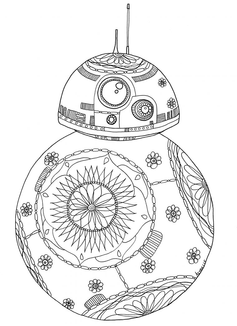 Robot Bb8 Star Wars – Films Célèbres – Coloriages Difficiles concernant Coloriage Robot À Imprimer