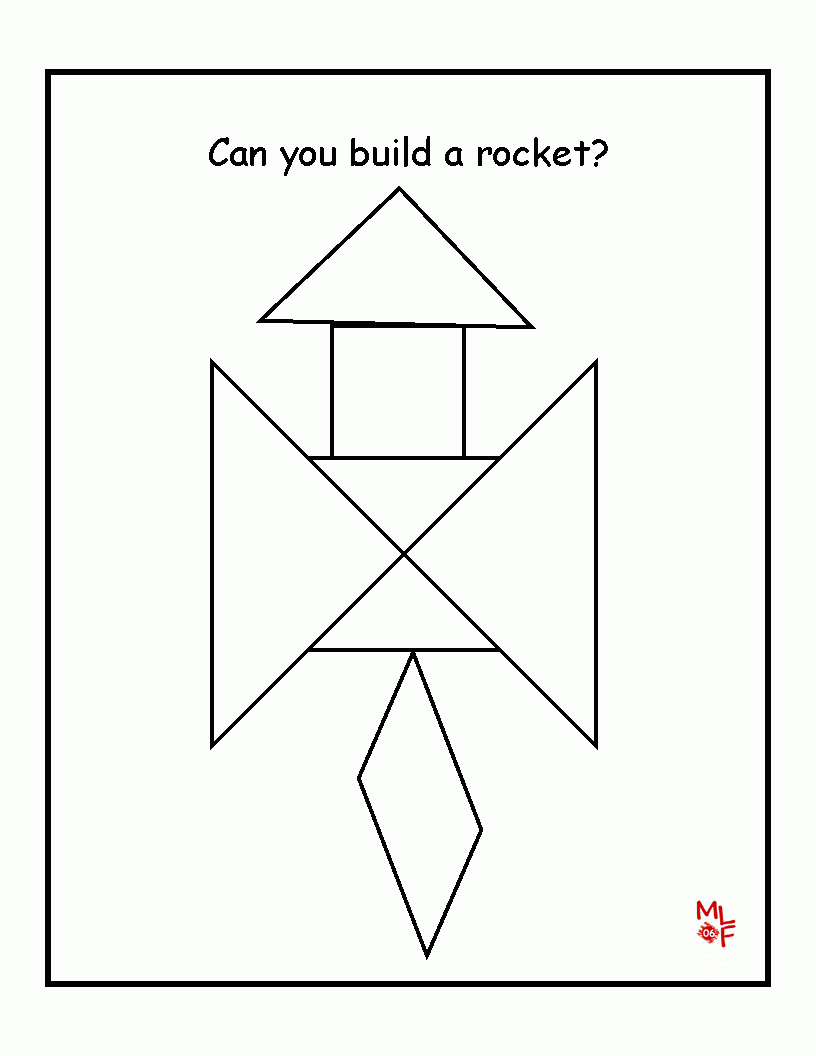 Rocket Tangram Printable | Matematik, Eğitim, Oyun pour Tangram Simple