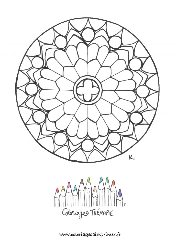 Rosace De La Cathédrale De Notre-Dame – Coloriages À Imprimer avec Rosace A Imprimer