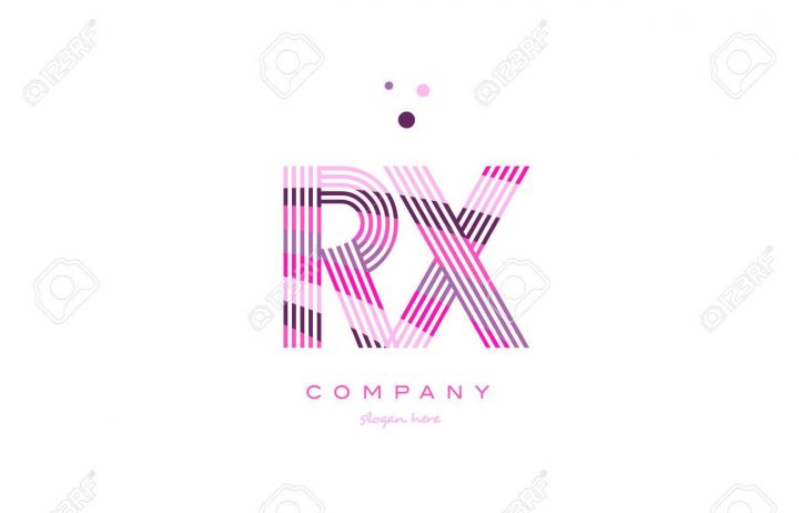 Rx Rx Alphabet Lettre Logo Rose Ligne Violette Police Texte Créatif Dots  Société Vecteur Icône Modèle De Conception concernant Modele De Lettre Alphabet