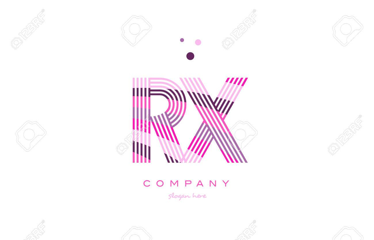 Rx Rx Alphabet Lettre Logo Rose Ligne Violette Police Texte Créatif Dots  Société Vecteur Icône Modèle De Conception concernant Modele De Lettre Alphabet 