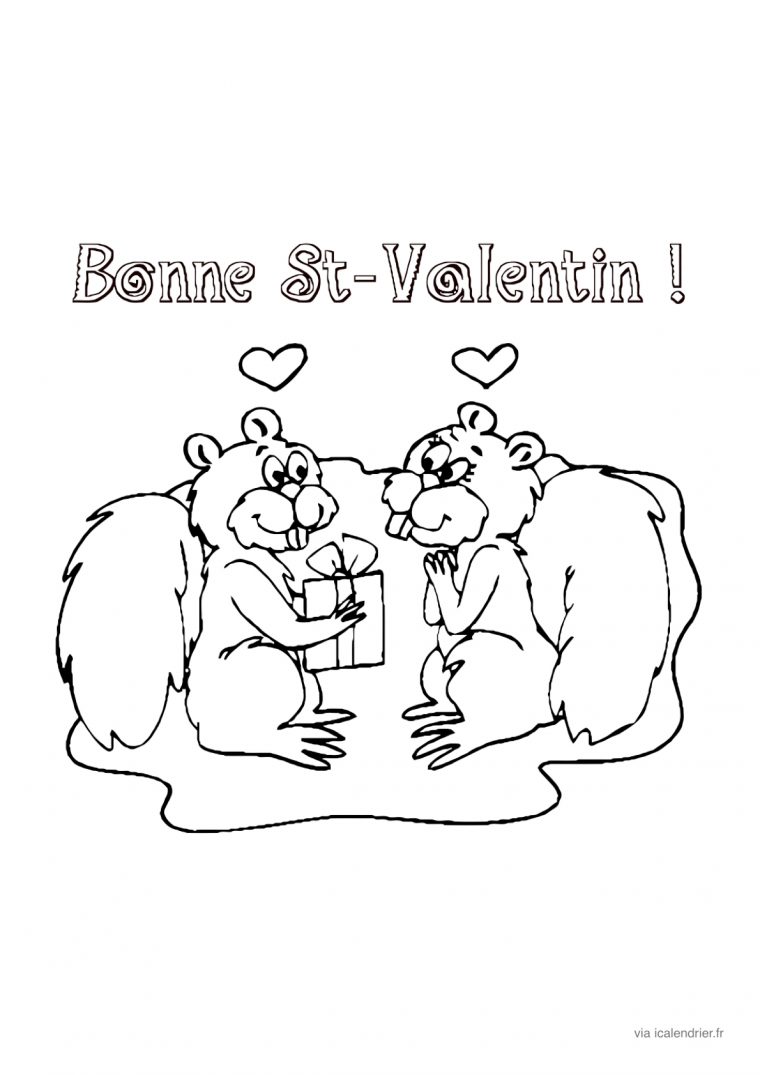 Saint-Valentin – Coloriage À Offrir – Icalendrier tout Dessin Pour La Saint Valentin