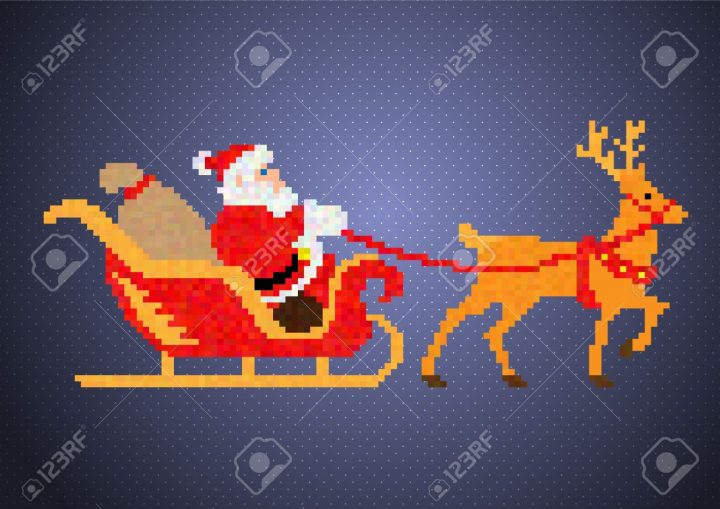 Santa Claus Pixel-Art serapportantà Pixel Art Pere Noel