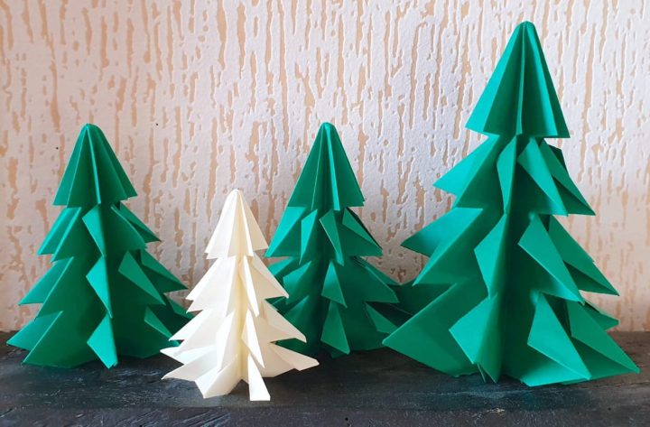 Sapin De Noël En Origami, Pliage Papier [Video] à Decoupage Papier Facile