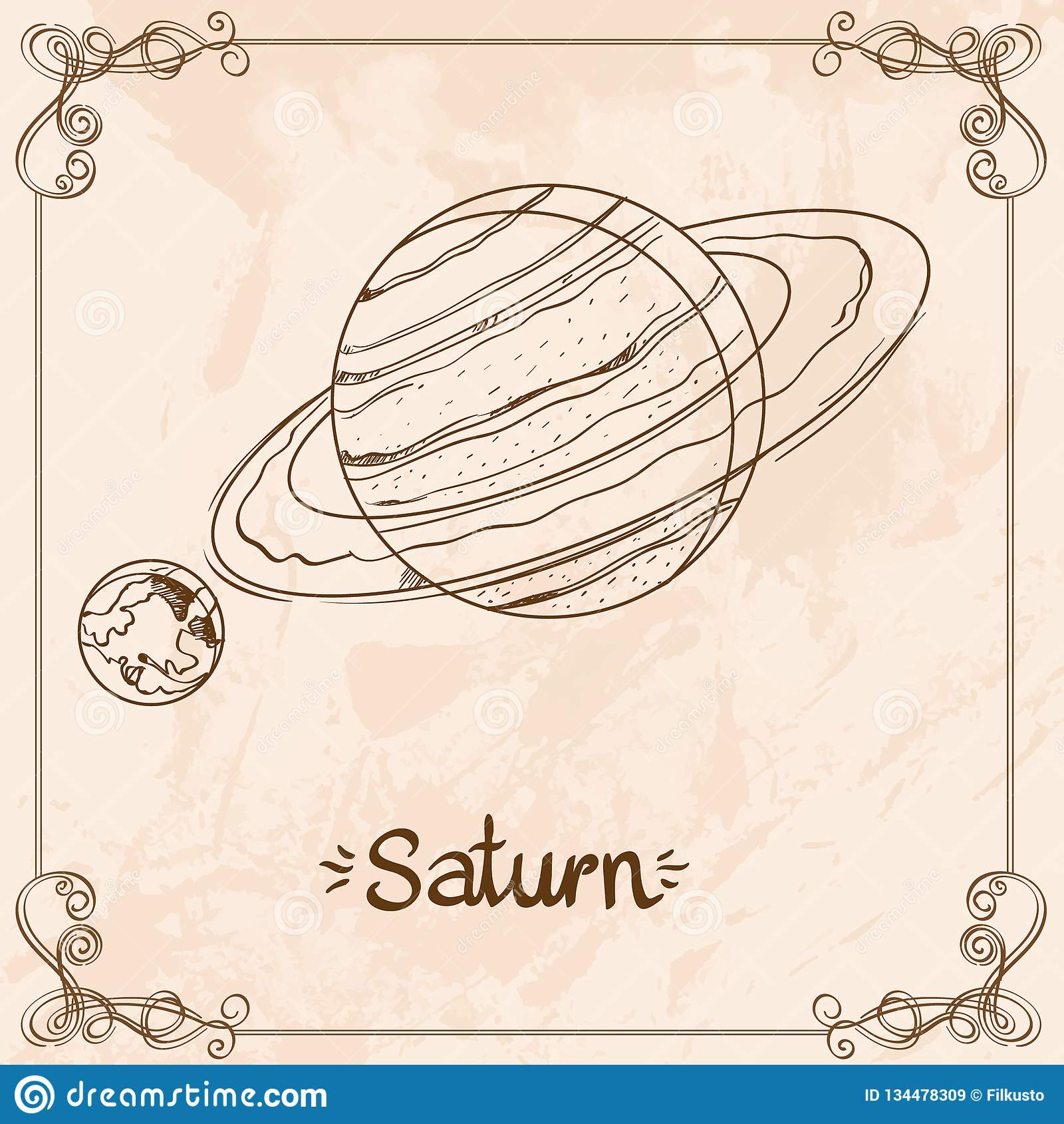 Saturne Dessin Stylisé D'ensemble De Cru De Saturn Les serapportantà Saturne Dessin
