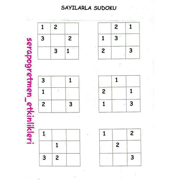 Sayılarla Sudoku Kalıbım #sudoku #serapogretmen encequiconcerne Sudoku A Imprimer