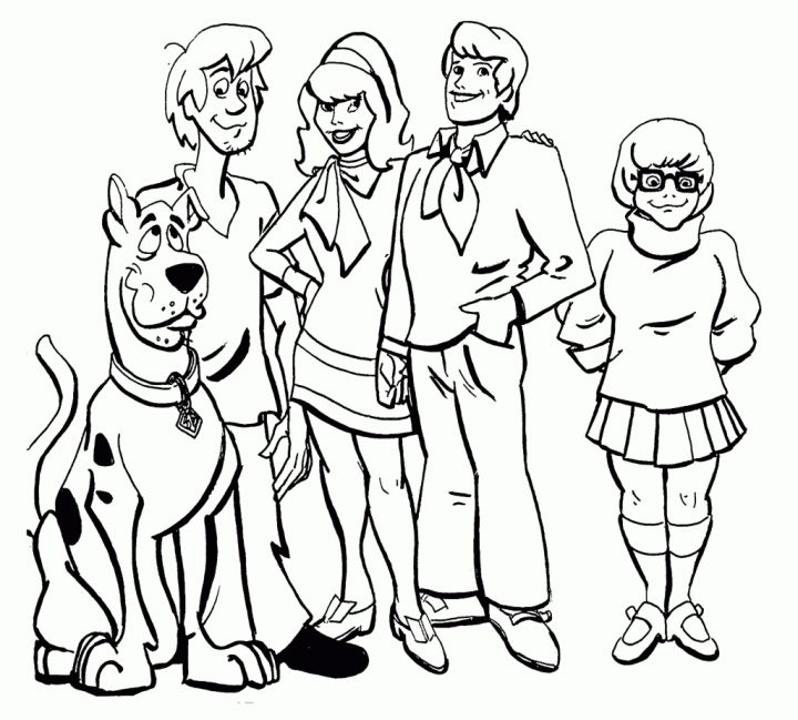 Scooby Doo Gang Coloring Page – Coloring Home destiné Scooby Doo À Colorier