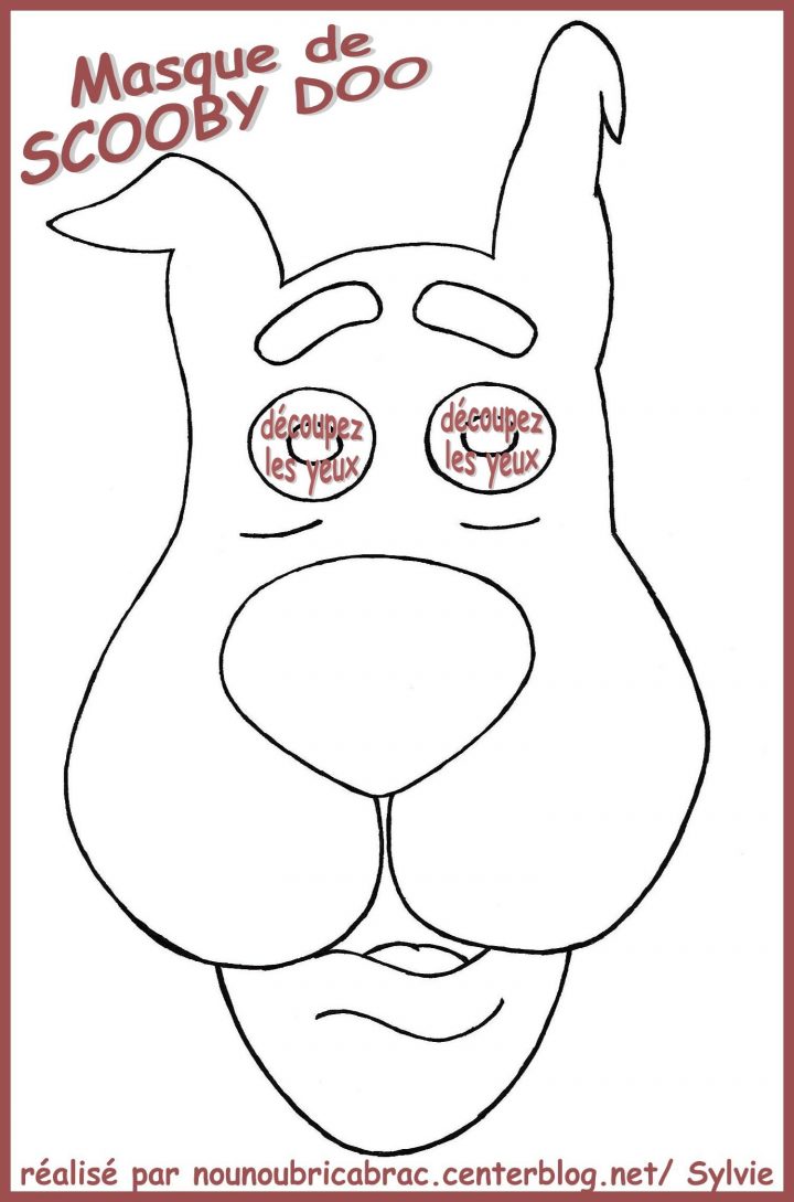 Scooby Doo Masque À Colorier Et À Découper | Coloriages tout Scooby Doo À Colorier