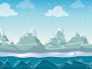 Seamless Vector Paysage D'hiver De Dessin Animé Pour Le Jeu D'ordinateur.  Neige Et Ciel Montagne, Environnement Extérieur Illustration tout Dessin De Paysage D Hiver