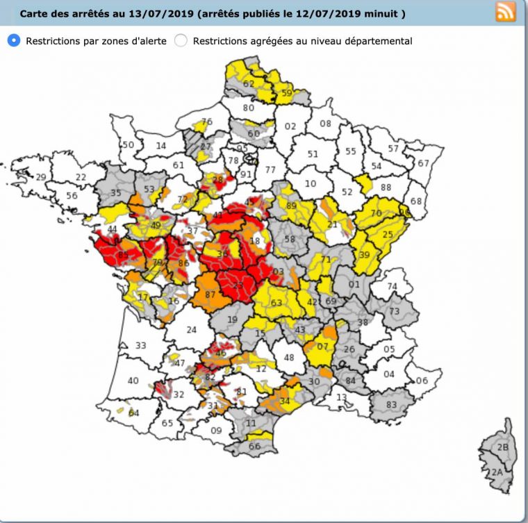 Sécheresse: Au Moins 55 Départements En France Concernés Par concernant Département Et Préfecture