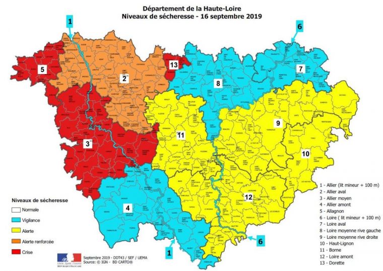 Sécheresse : Des Restrictions En Haute-Loire – Le Puy-En serapportantà Département Et Préfecture