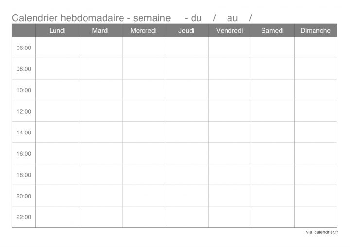 Semainier, Calendrier Hebdomadaire À Imprimer – Icalendrier pour Calendrier Perpétuel À Imprimer