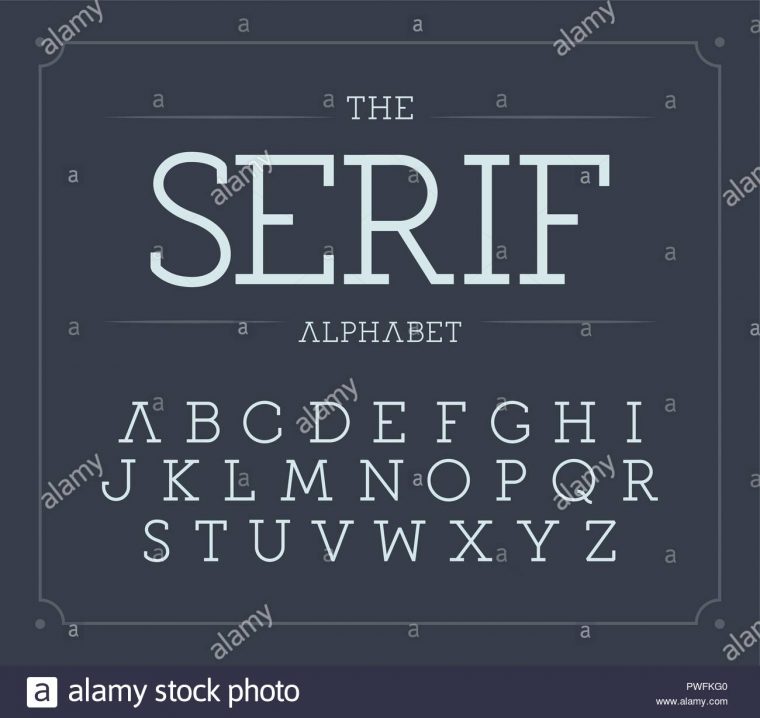 Serif Lettres Ensemble. Vecteur D'alphabet Latin Moderne avec Modèle D Alphabet