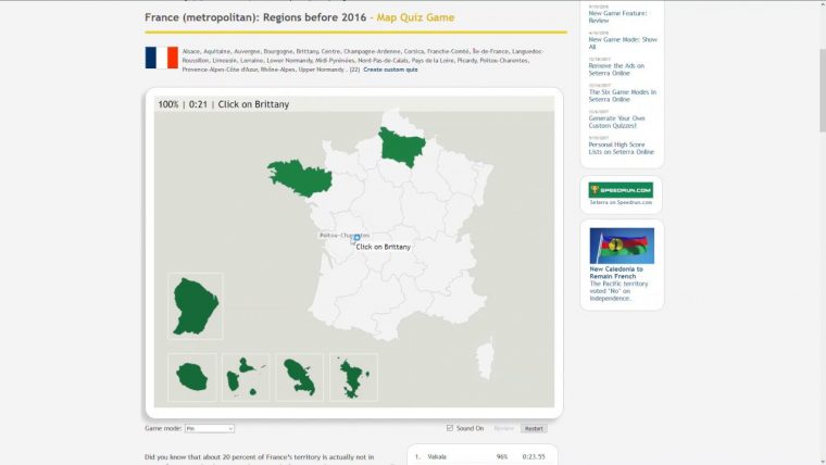 Settera – France (Metropolitan): Regions Before 2016 – Pin – 21S dedans Quiz Régions De France