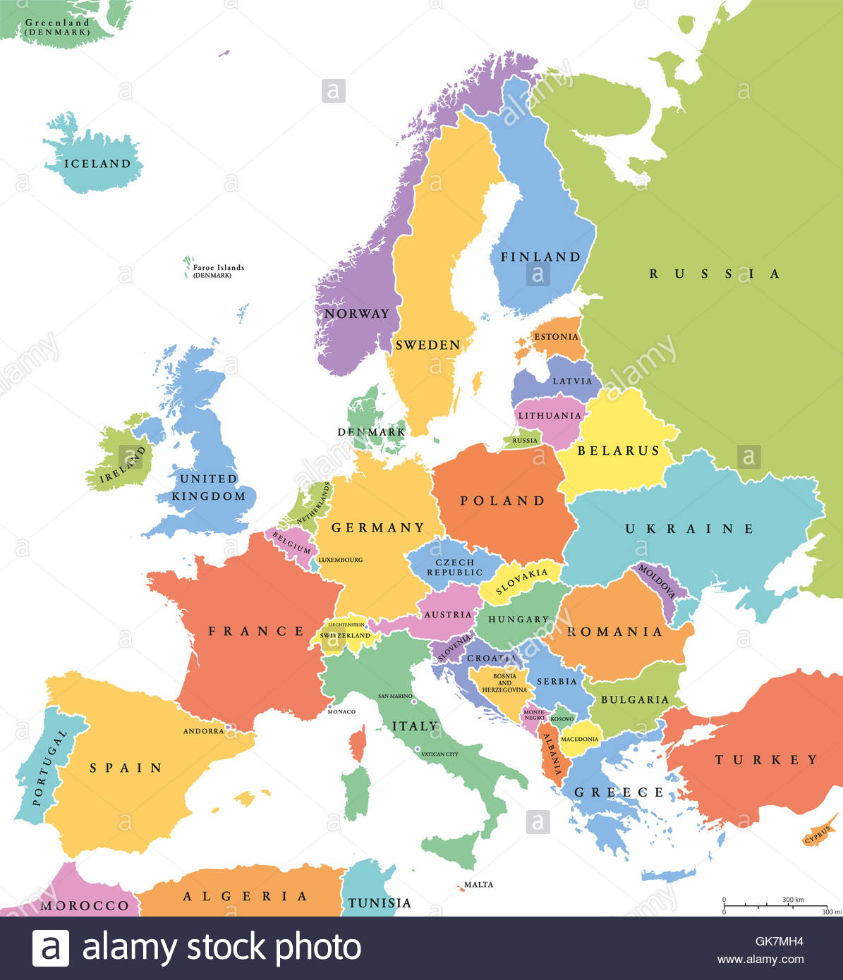 Seule L&amp;#039;europe Membres Carte Politique. Tous Les Pays En à Tout Les Pays D Europe 