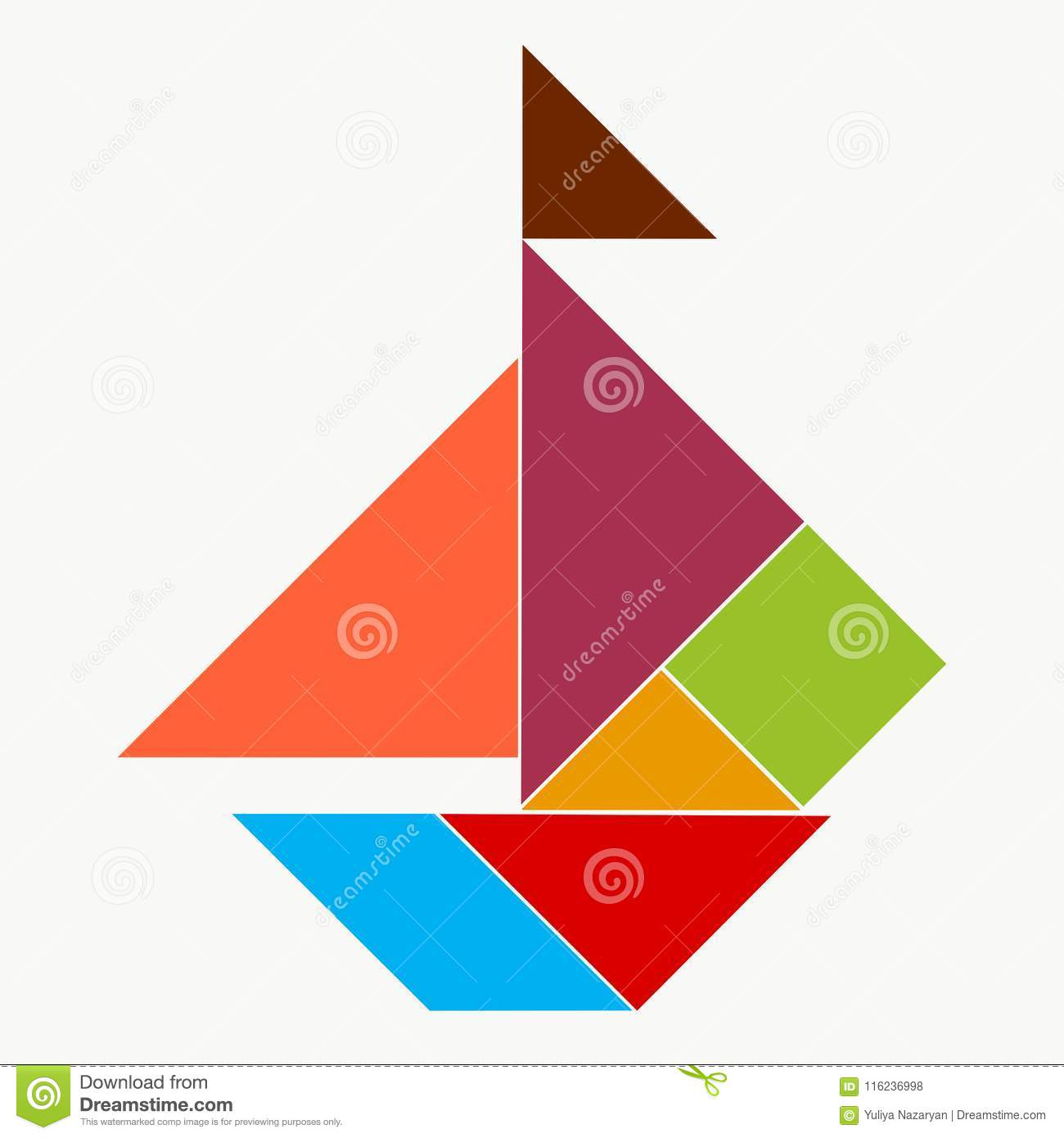 Ship From Pieces Of A Puzzle Tangram Stock Illustration encequiconcerne Pièces Tangram 