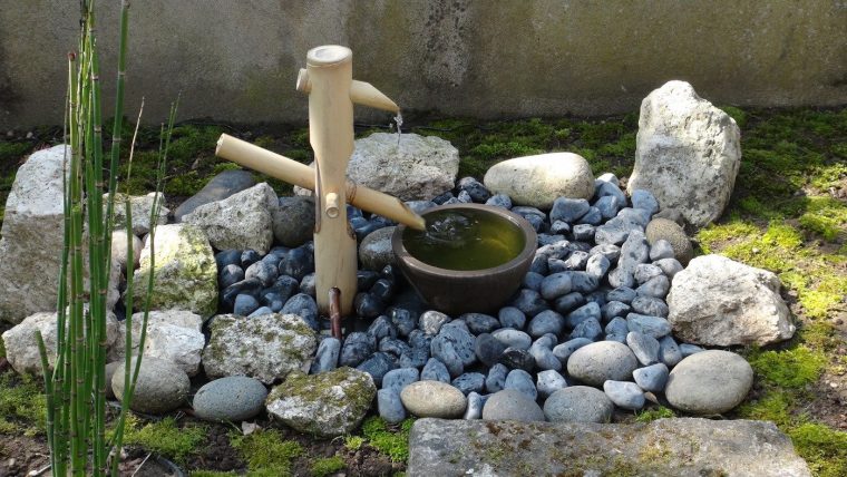 fontaine jardin japonais