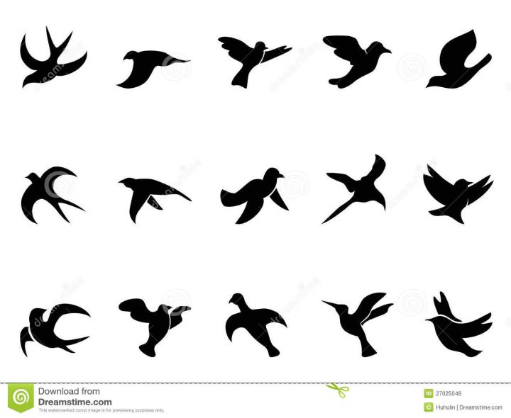 Silhouettes Du Vol De L'oiseau Simple Illustration De tout Dessin D Oiseau Simple