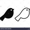 Simple Caricature L'icône D'oiseaux. Silhouette Noire Et De à Dessin D Oiseau Simple