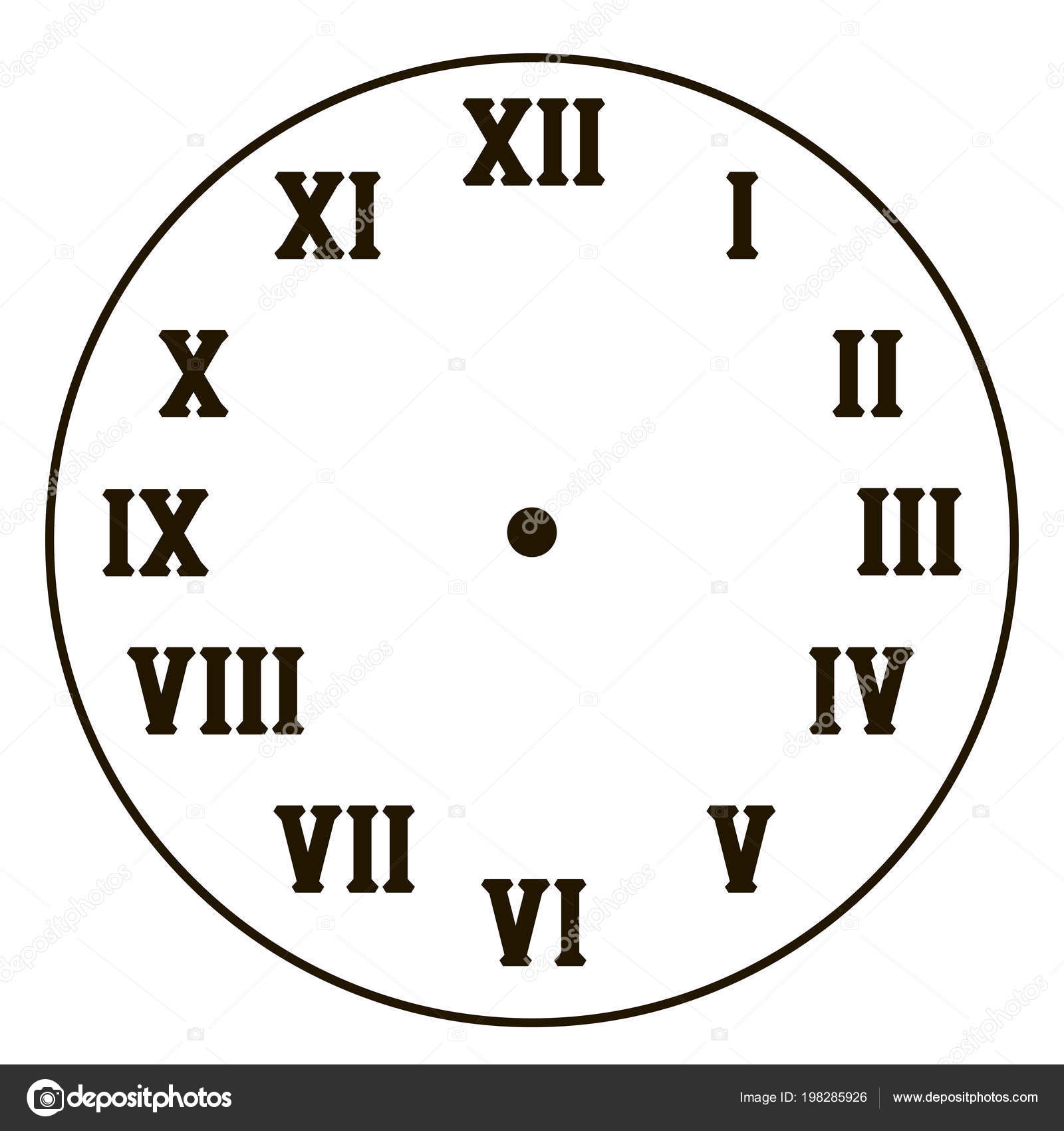 Simple Clock Black Roman Numerals Isolated White Background à Dessin Chiffre Romain