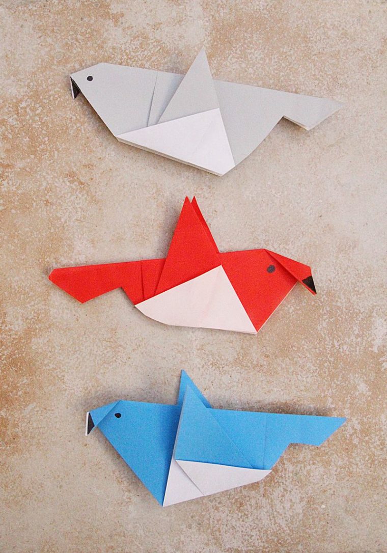 Simple Origami Birds For Kids | Oiseau Origami, Origami avec Pliage Papier Enfant