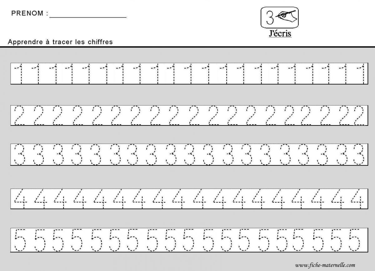 Site Maternelle : Apprendre À Tracer Des Chiffres En Moyenne encequiconcerne Apprendre A Ecrire Les Chiffres