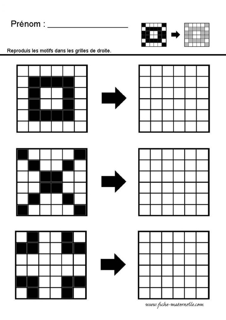 Site Maternelle : Travail Sur Le Quadrillage serapportantà Reproduire Un Dessin Sur Quadrillage