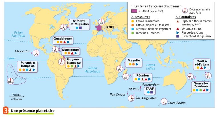 Situer Et Décrire Le Territoire Français tout France Territoires D Outre Mer