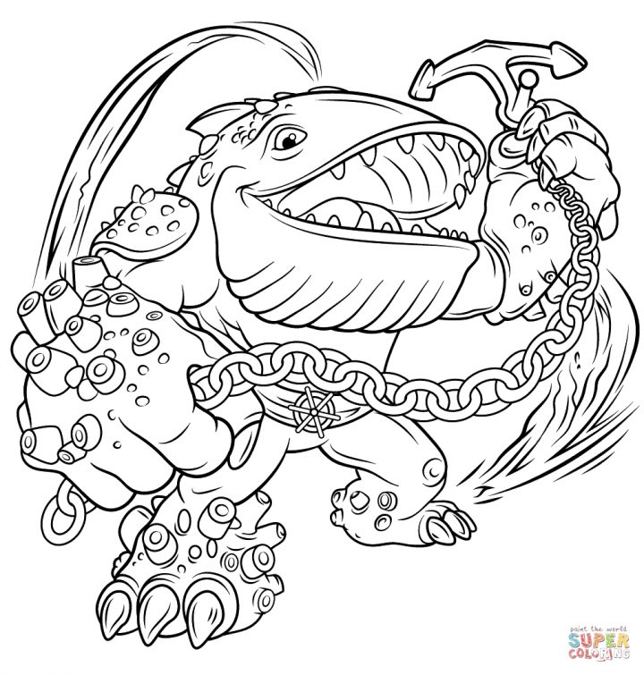 Skylanders Giants Tree Rex Coloring Pages Free Skylanders serapportantà Dessin De Skylanders