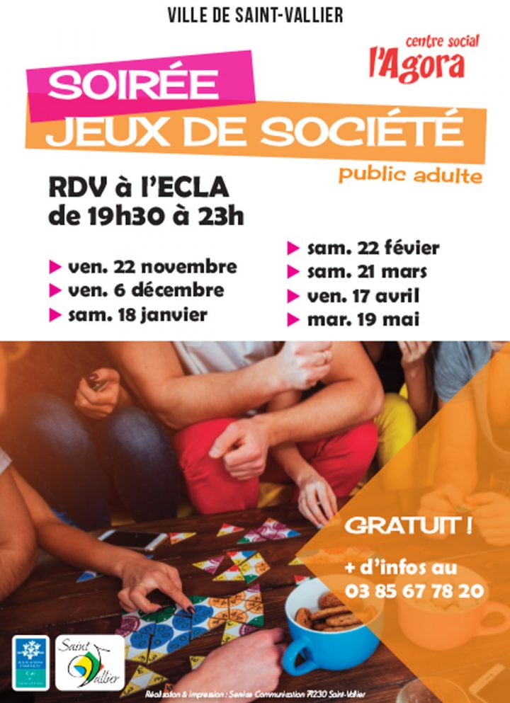 Soiree Jeux De Societe : Rencontre, Conference A Saint Vallier serapportantà Jeux Societe Gratuit