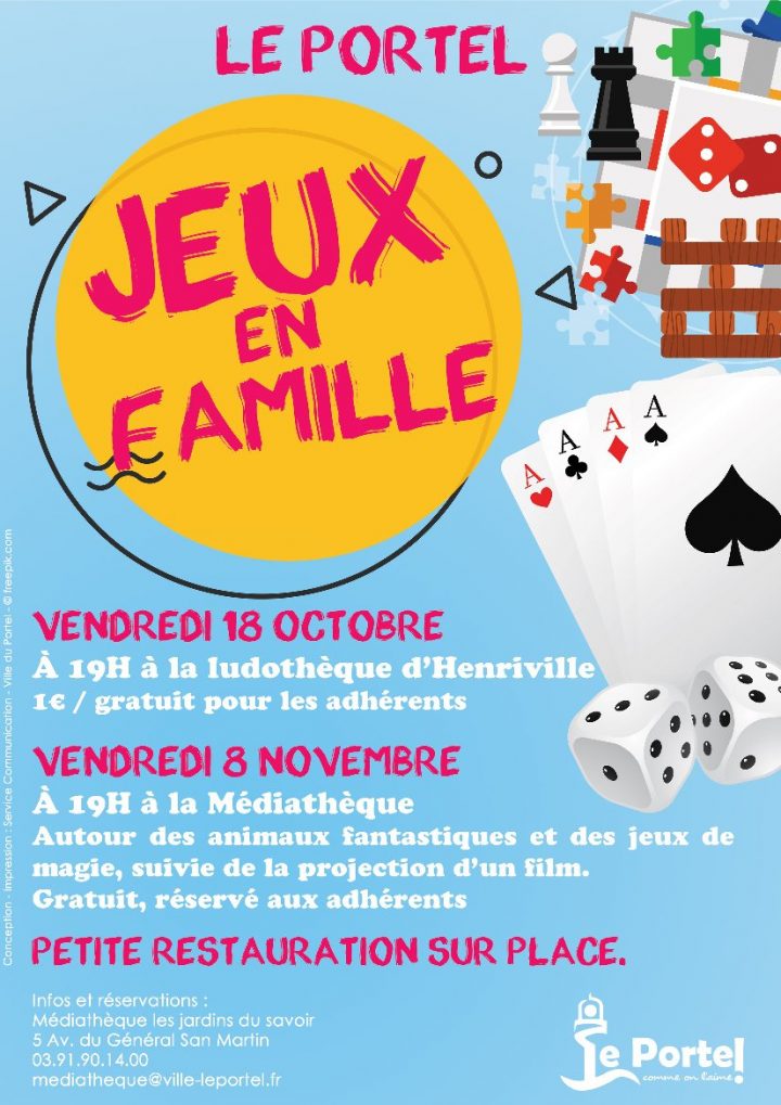 Soirée Jeux En Famille, Jeux De Société – Médiathèque Les encequiconcerne Jeux Societe Gratuit