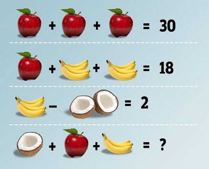 Solution De L'équation Pomme Banane Et Noix De Coco avec Rébus Facile Avec Réponse