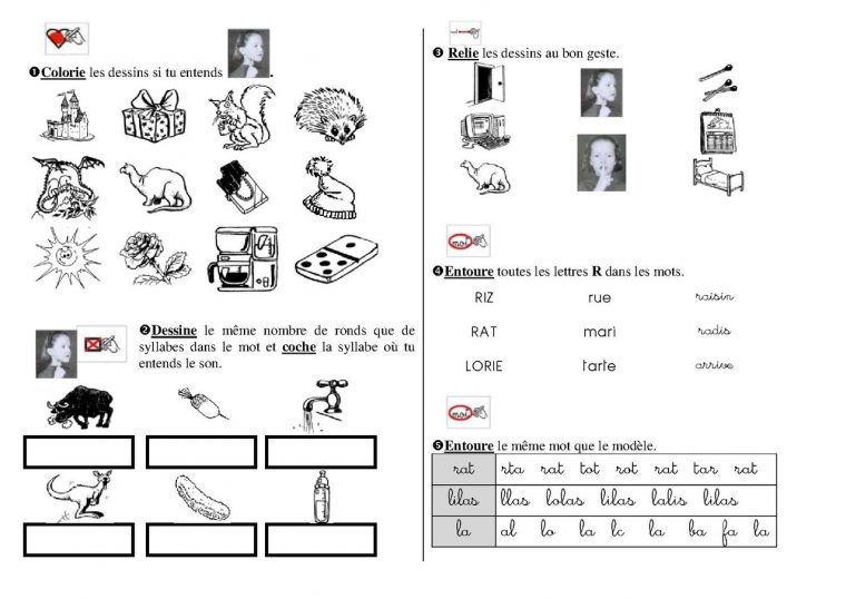 Sons Simples : Exercices – Fiches De Préparations (Cycle1 dedans Exercice Graphisme Cp