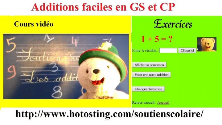 Soutien Scolaire Maternelle Maths En Ligne : Additions Faciles avec Exercice Gs En Ligne