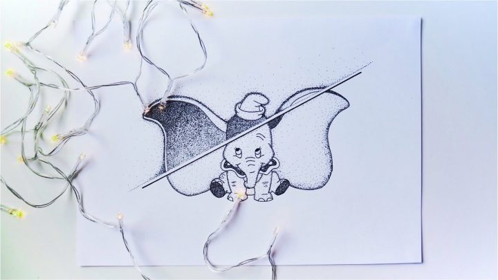 Speed Drawing #4 (Pointillism Dumbo) pour Dessin Dumbo