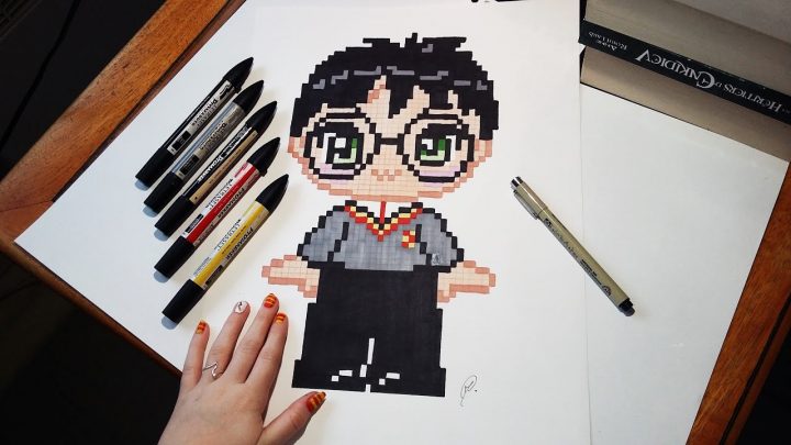 Speed Drawing Cute Harry Potter – Pixel Art concernant Dessin D Harry Potter