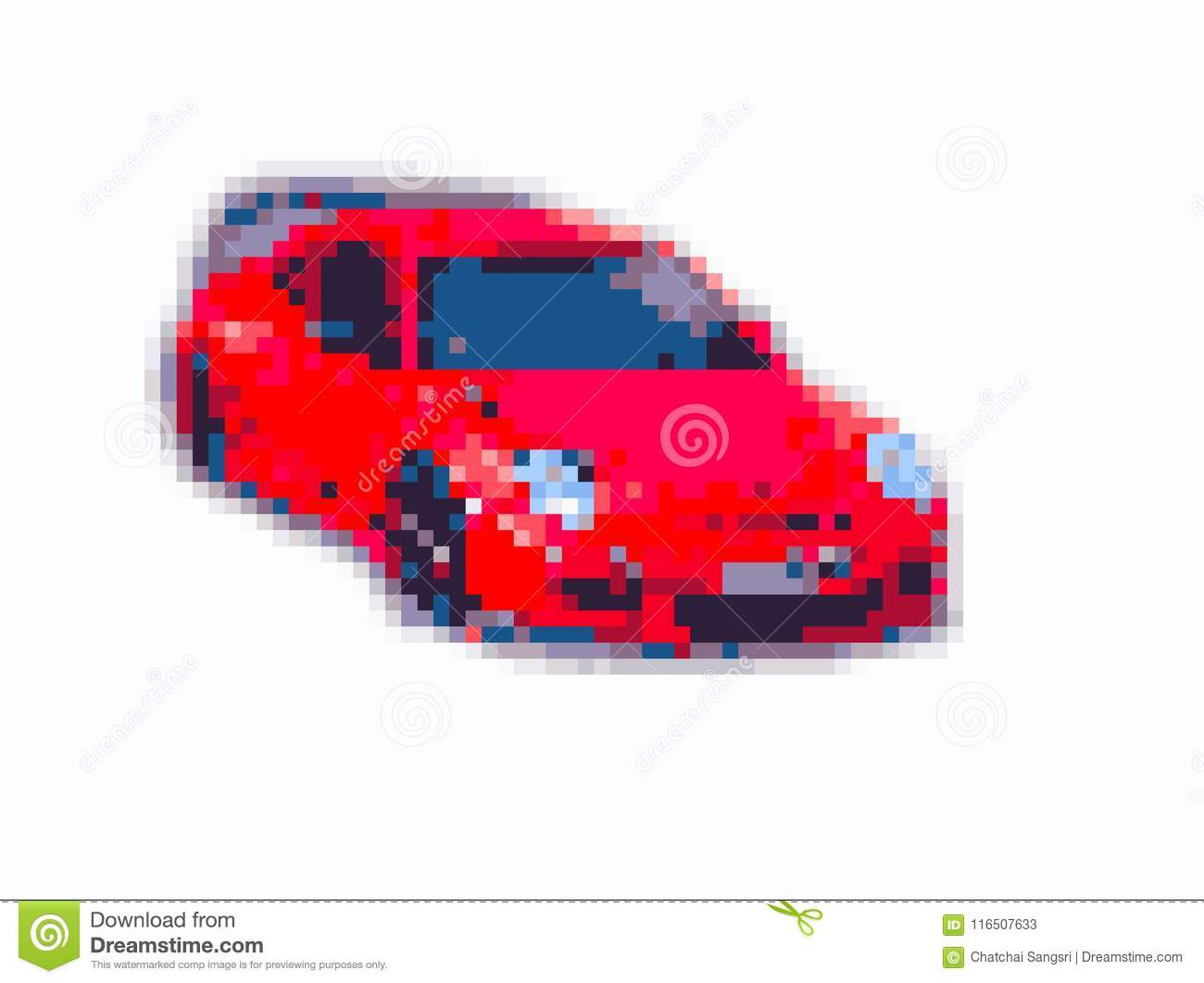 Sport Car 8 Bit Pixel Art Stock Illustration. Illustration serapportantà Voiture Pixel Art 