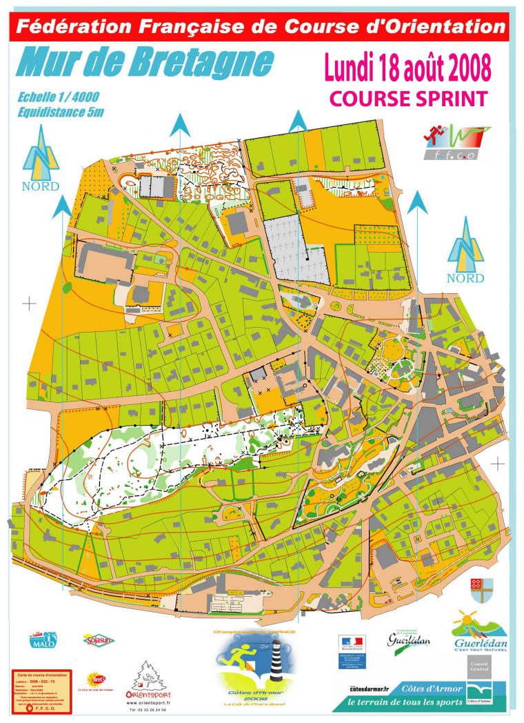 Sprint Mur De Bretagne – August 18Th 2008 – Orienteering Map concernant Carte De Fra