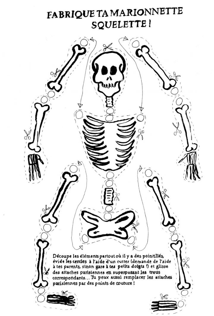 Squelette #30 (Personnages) – Coloriages À Imprimer dedans Decoupage A Imprimer