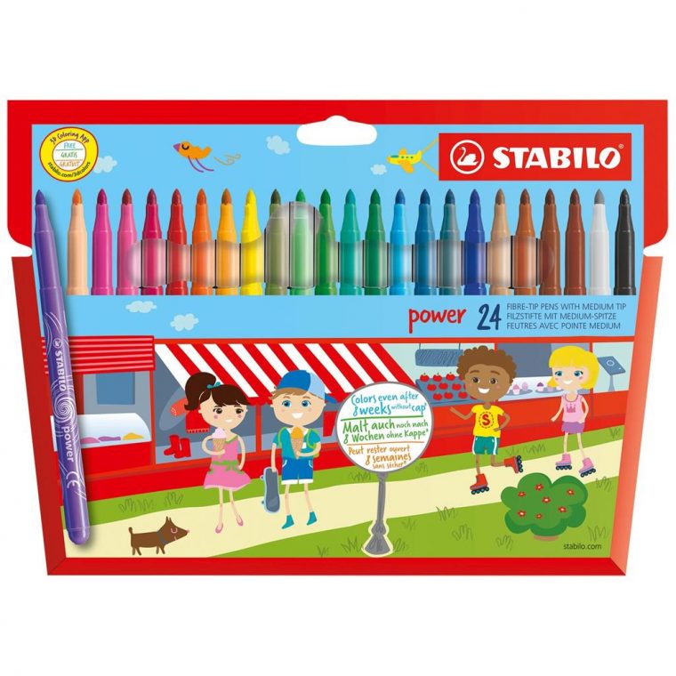 Stabilo Power 24 Fibre-Tip Pens | Van Der Meulen dedans Paper Toy Gratuit