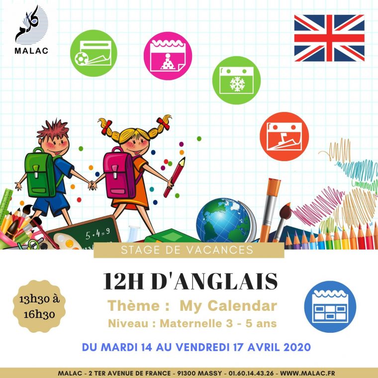 Stage "anglais" Niveau Maternelle Du 14 Au 17 Avril 2020 – Malac concernant Cahier De Vacances Maternelle À Imprimer