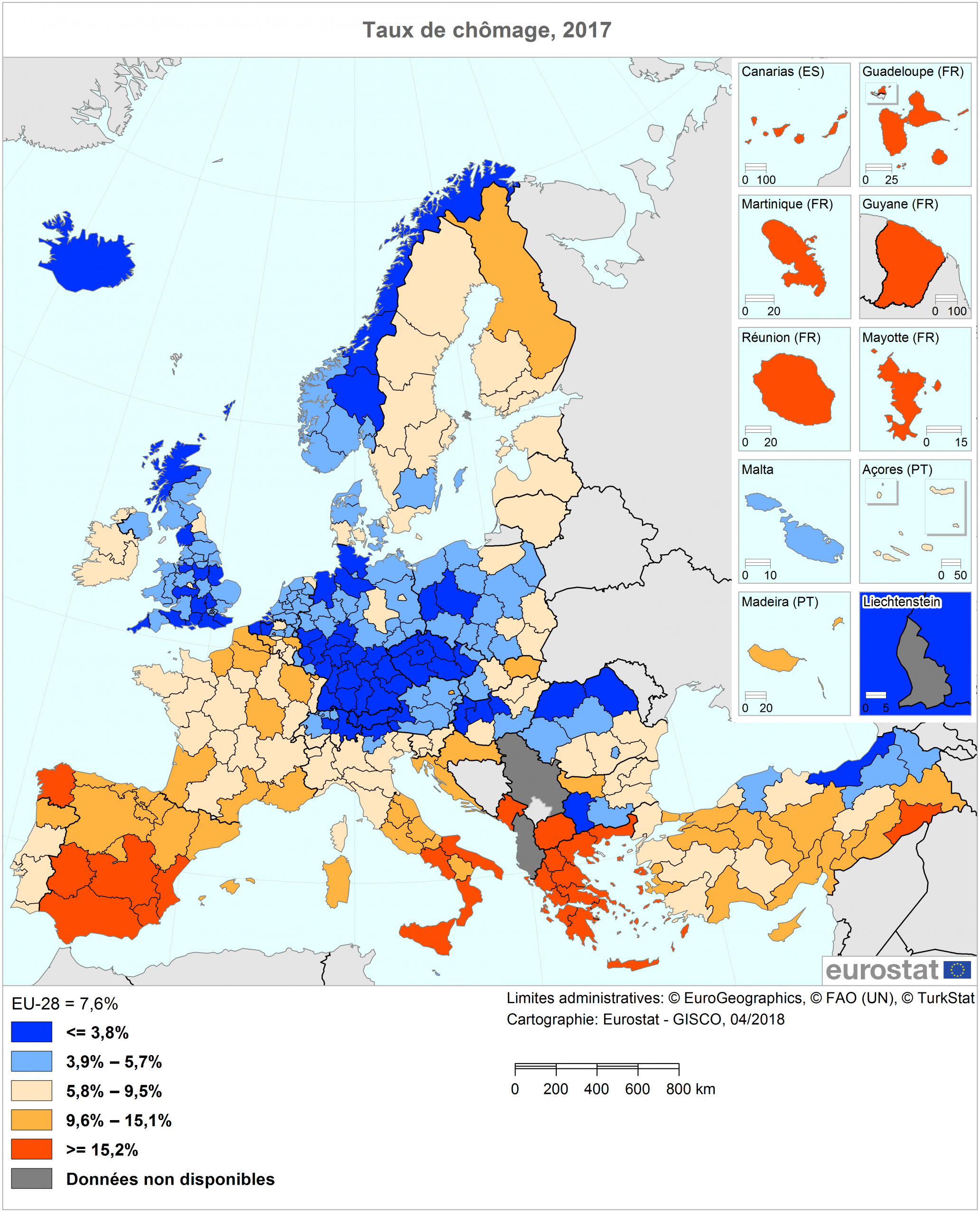 Statistiques Du Chômage Au Niveau Régional - Statistics pour Carte Union Européenne 2017