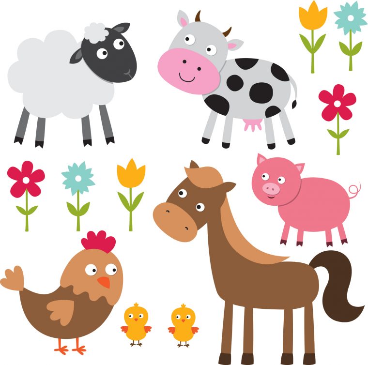 Stickers Adhésifs Animaux De La Ferme Colorée Pour Enfants à Apprendre Les Animaux Pour Bebe