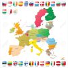 Stock Photo | Carte Union Européenne, Drapeau Et Banque Image tout Carte De L Union Europeenne