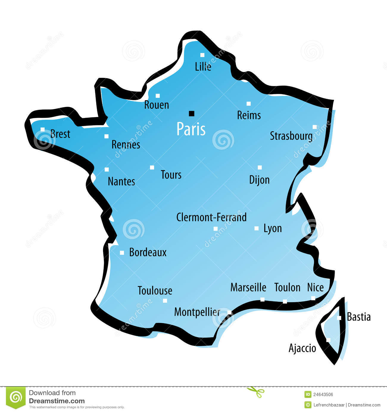 Stylized Map Of France Stock Vector. Illustration Of Area destiné Dessin Carte De France