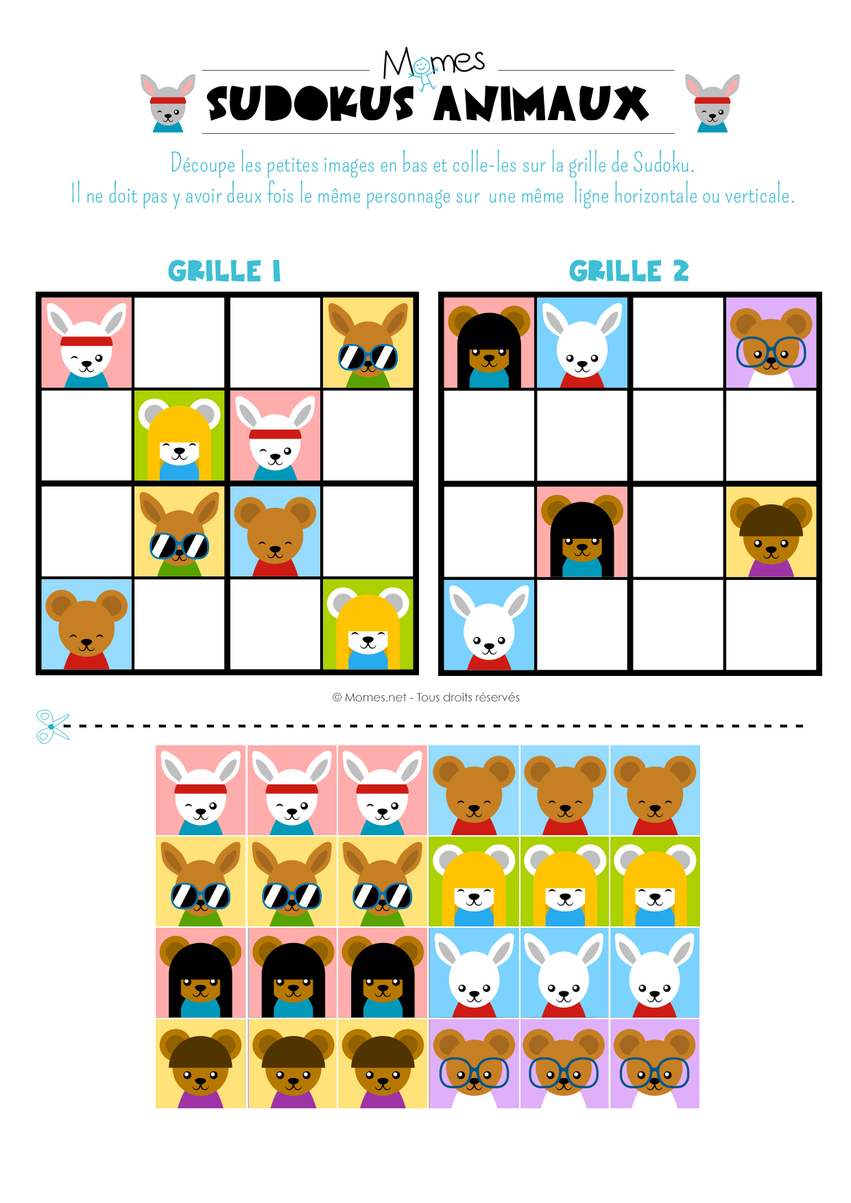 Sudoku Animaux - Momes tout Grille Sudoku Imprimer