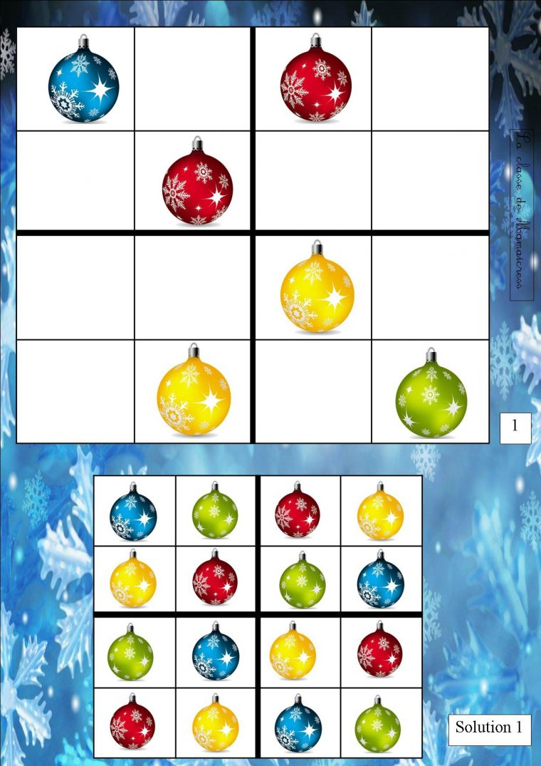 Sudoku De Noël – La Classe De Mamaicress concernant Sudoku Lettres À Imprimer