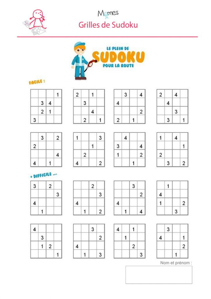 Sudoku Enfant À Imprimer – Momes à Jeux Educatif 5 6 Ans